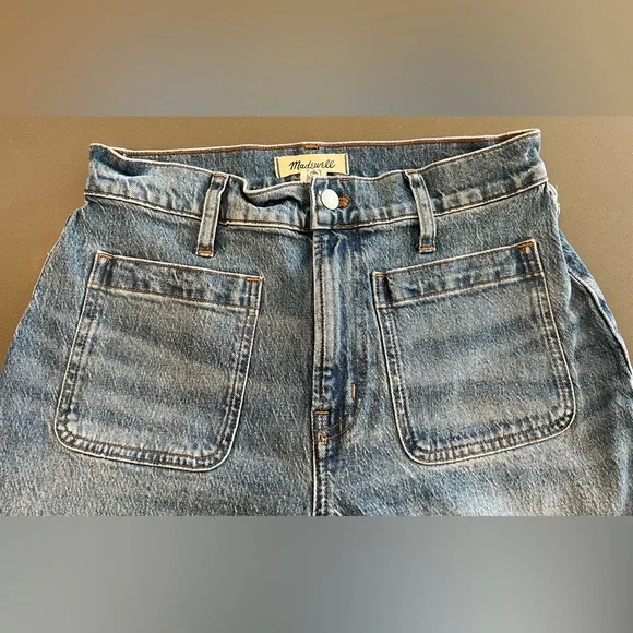 Madewell The Perfect Vintage Wide Leg Jeans Womens Blue Denim 28 Waist Cropped - Picture 5 of 8